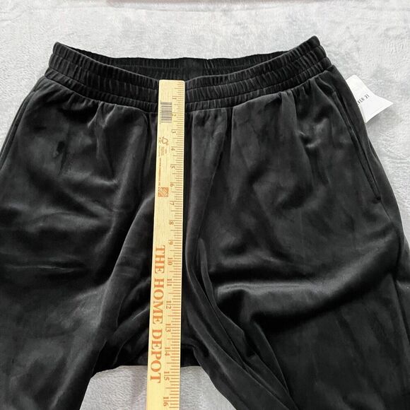 Forever 21 Wide Leg Velvet Pants 0X Plus High Rise Baggy NWT Black WOmens - Picture 10 of 12